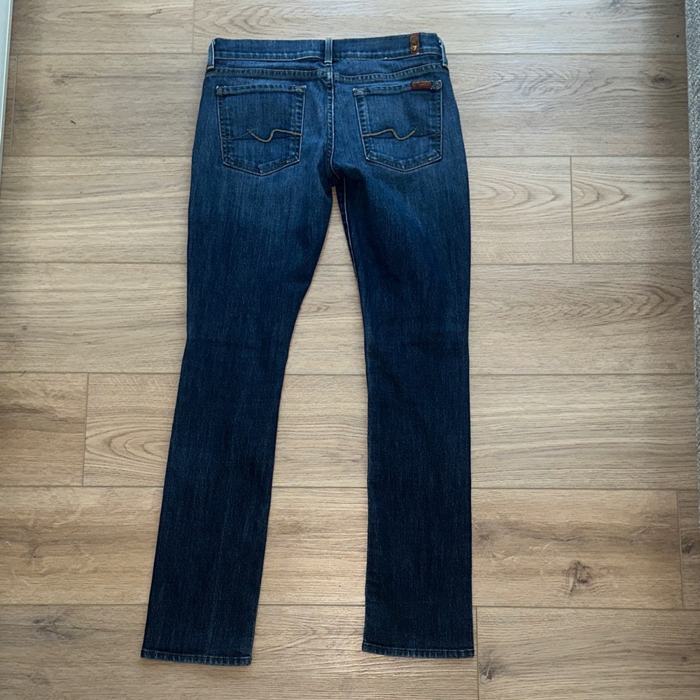 7FAM Classic Dark Blue Straight Leg Jeans (28)